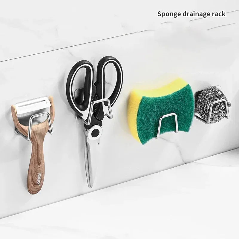 SinkTidy | מתקן ספוגיות דביק לכיור עם ניקוז